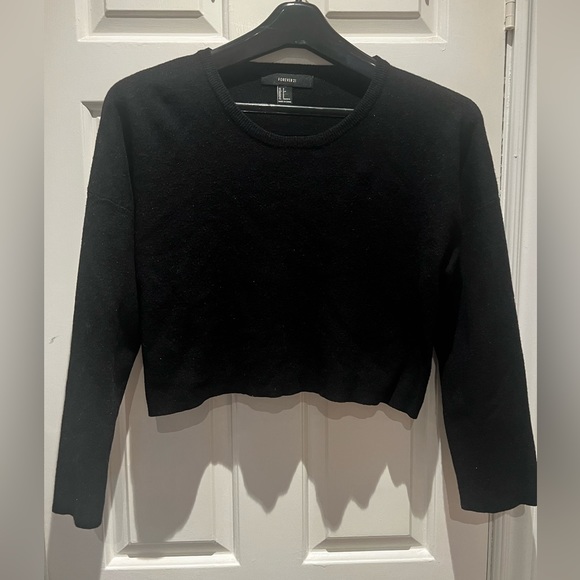 Forever 21 S cropped sweater top black - Picture 1 of 2